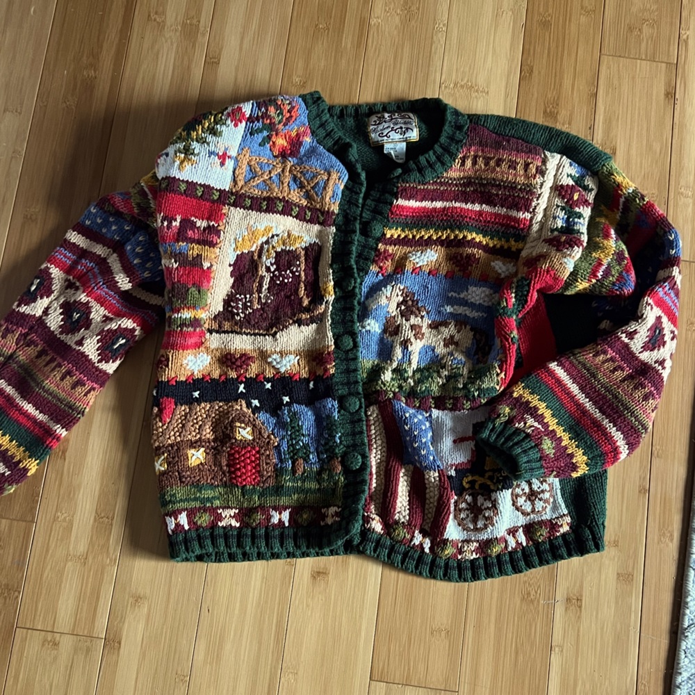 Vintage Western Cardigan Natural Fibers